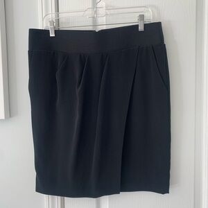 Club‎ Monaco Benellie Skirt 10 faux wrap pleated midi elastic waist pockets